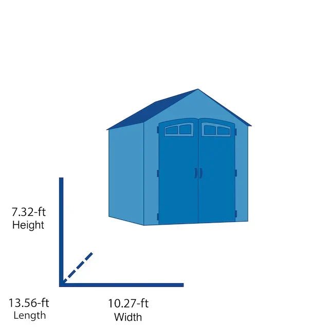 Arrow Lexington 3 x 4.3 m Galvanized Steel Storage Shed
