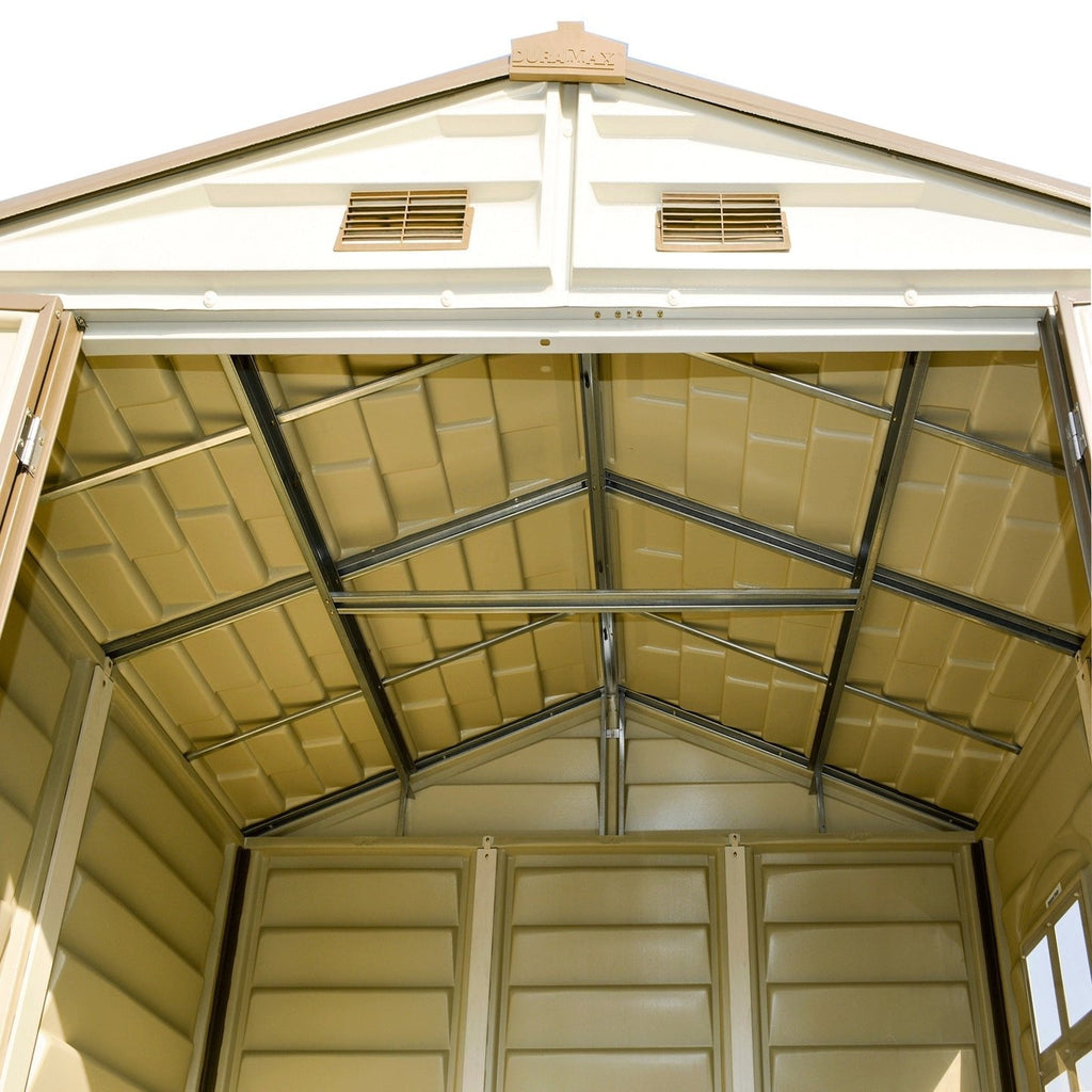 DuraMax StoreAll 2.4 x 1.8 m Outdoor Vinyl Storage Shed with Foundation Kit