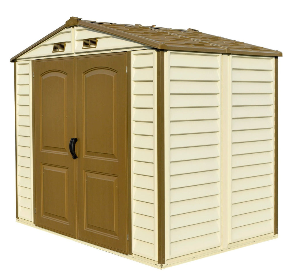 DuraMax StoreAll 2.4 x 1.8 m Outdoor Vinyl Storage Shed with Foundation Kit