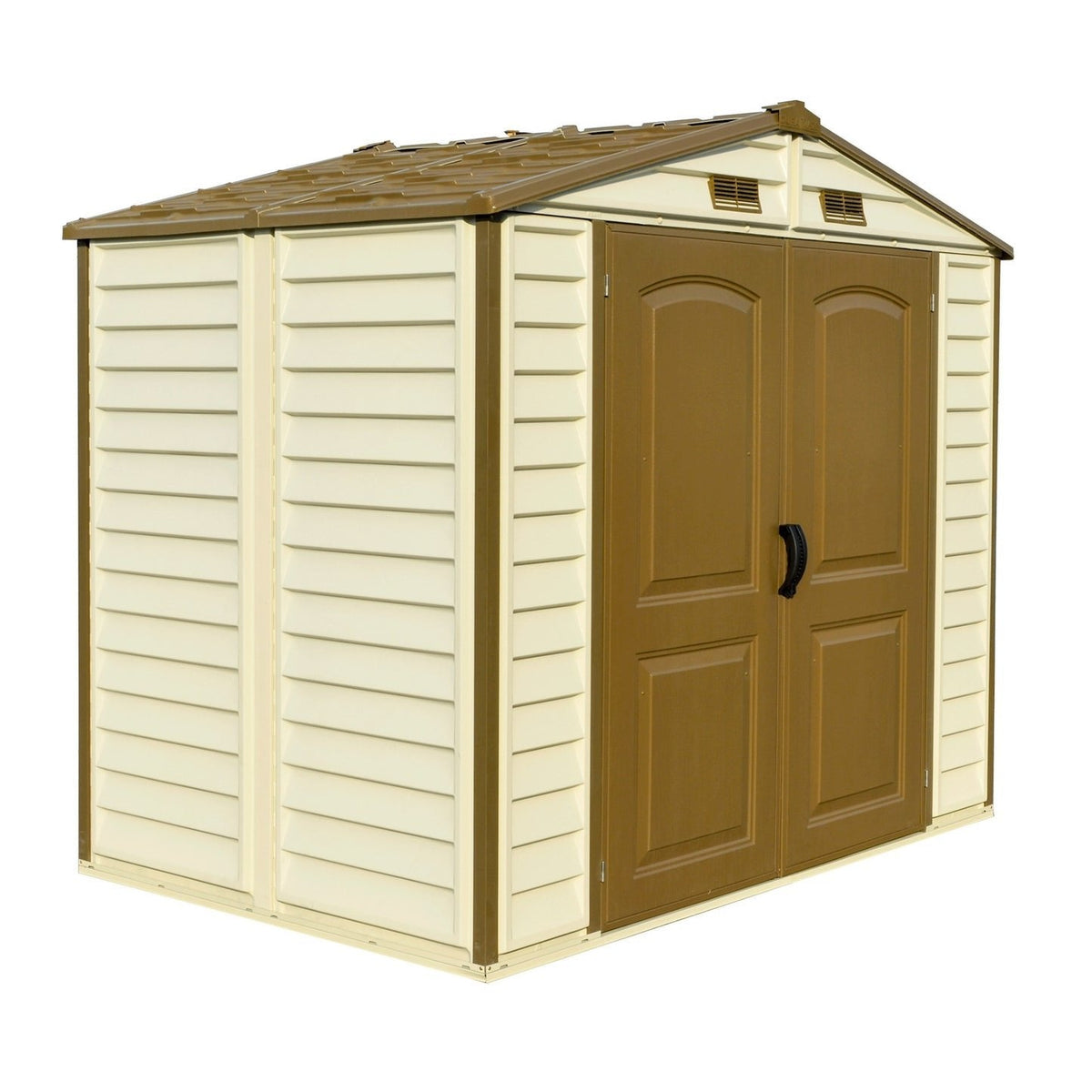 DuraMax StoreAll 2.4 x 1.8 m Outdoor Vinyl Storage Shed with Foundation Kit