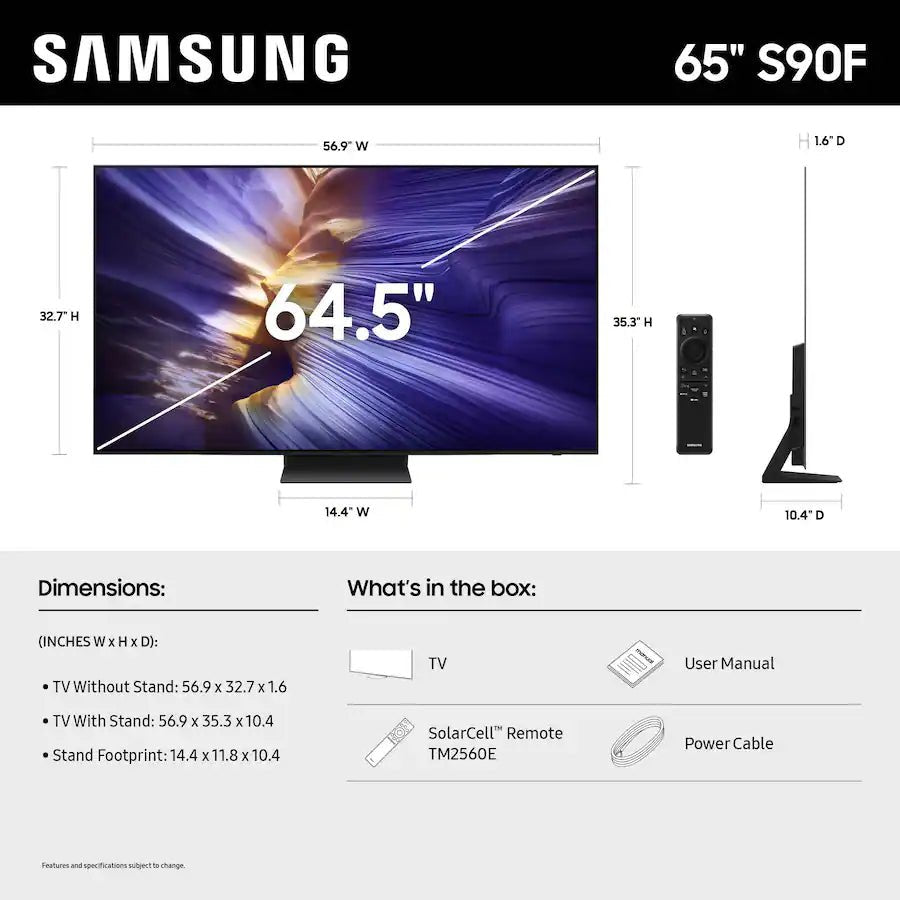 Samsung 65-Inch S90F Series OLED 4K UHD Smart TV