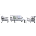 Gardenesque Repton 4-Seater Wooden Patio Furniture Set Light Grey