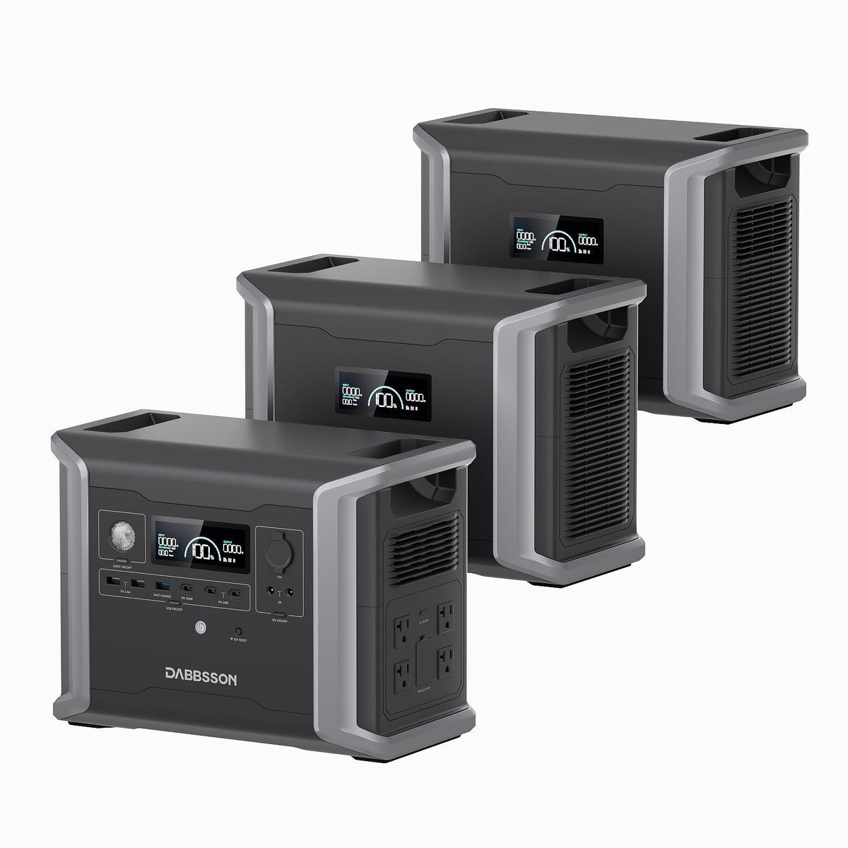Dabbsson 4.7 kWh Expandable Power Station DBS1300 with 2 Extra Batteries