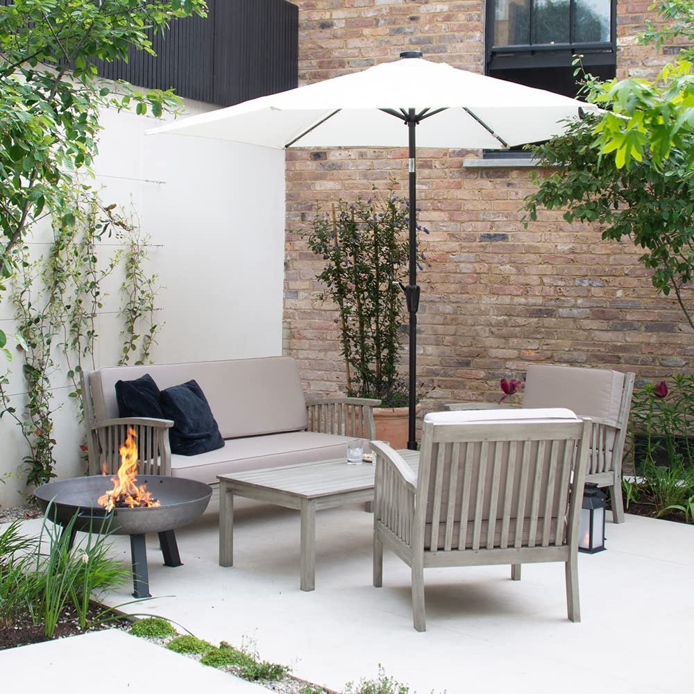 Gardenesque Repton 4-Seater Wooden Patio Furniture Set Light Grey