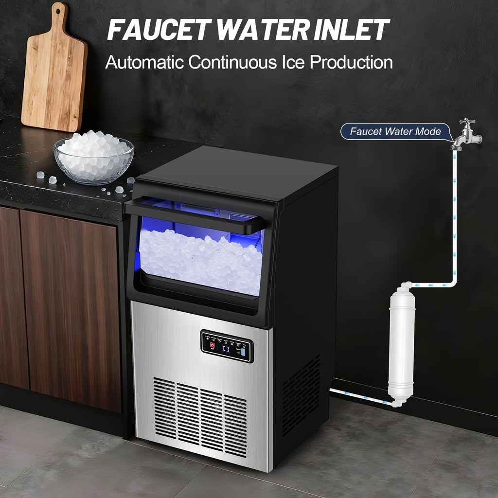 Nugget Ice Maker Machine 45.4 kg/24h ST-KRL30J Stainless Steel