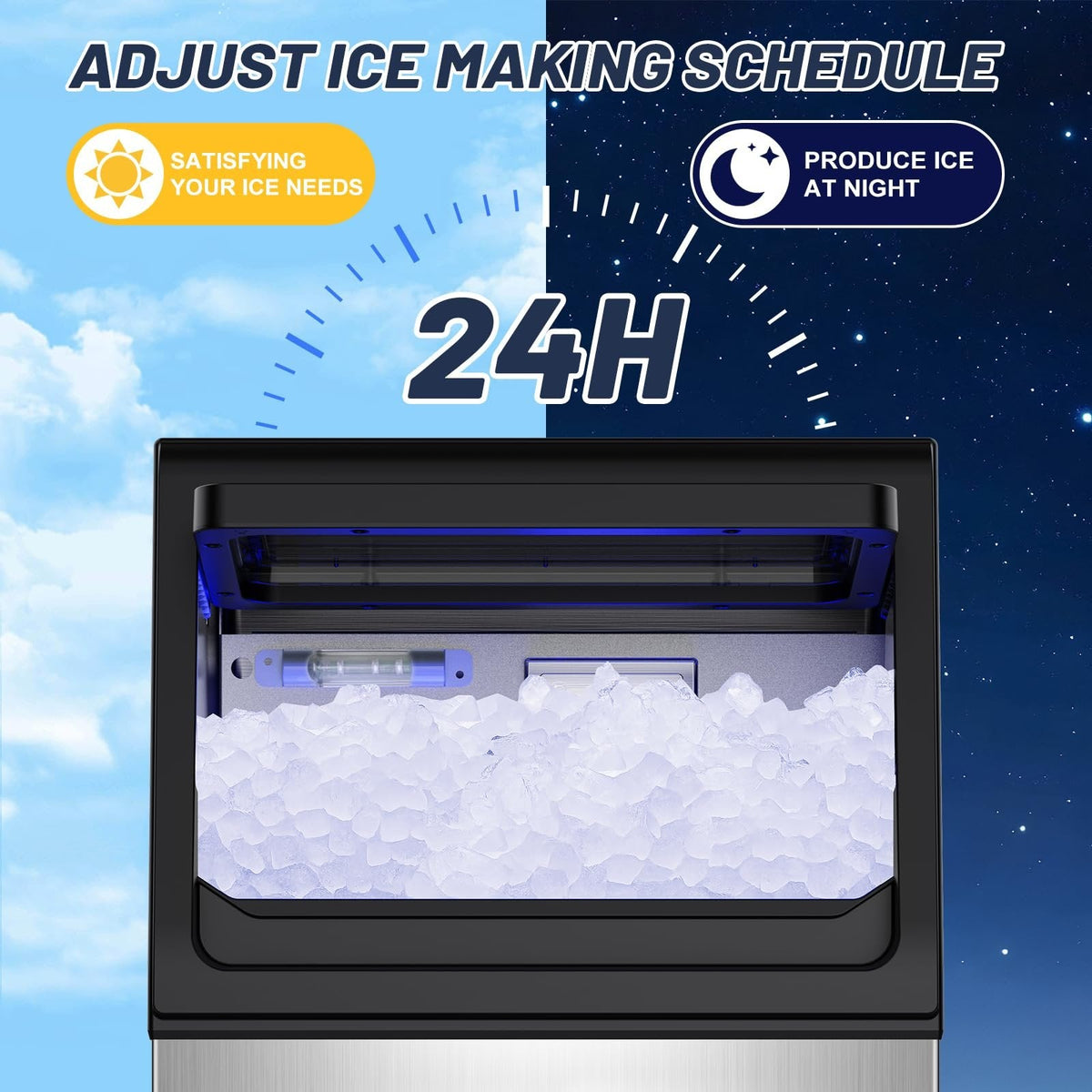 Nugget Ice Maker Machine 45.4 kg/24h ST-KRL30J Stainless Steel
