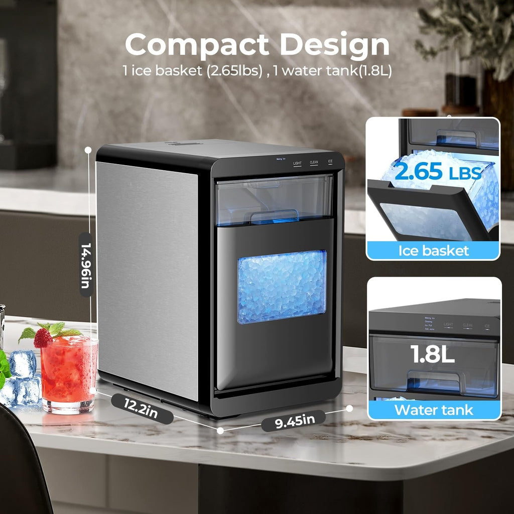Antarctic Star 20 kg Countertop Nugget Ice Maker Machine Black