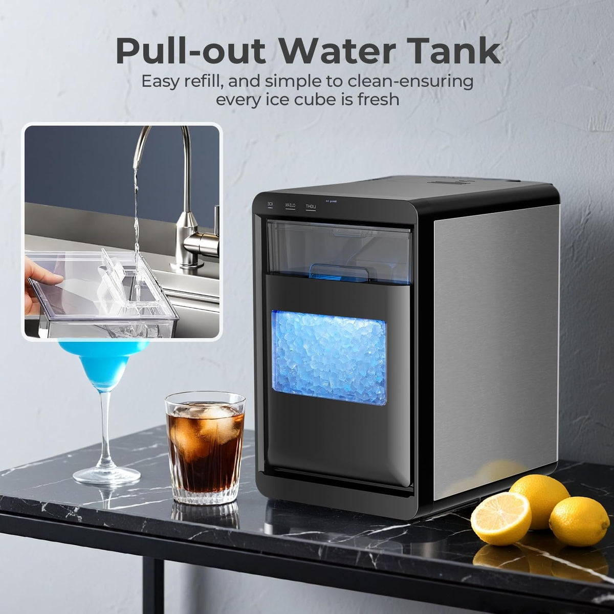 Antarctic Star 20 kg Countertop Nugget Ice Maker Machine Black