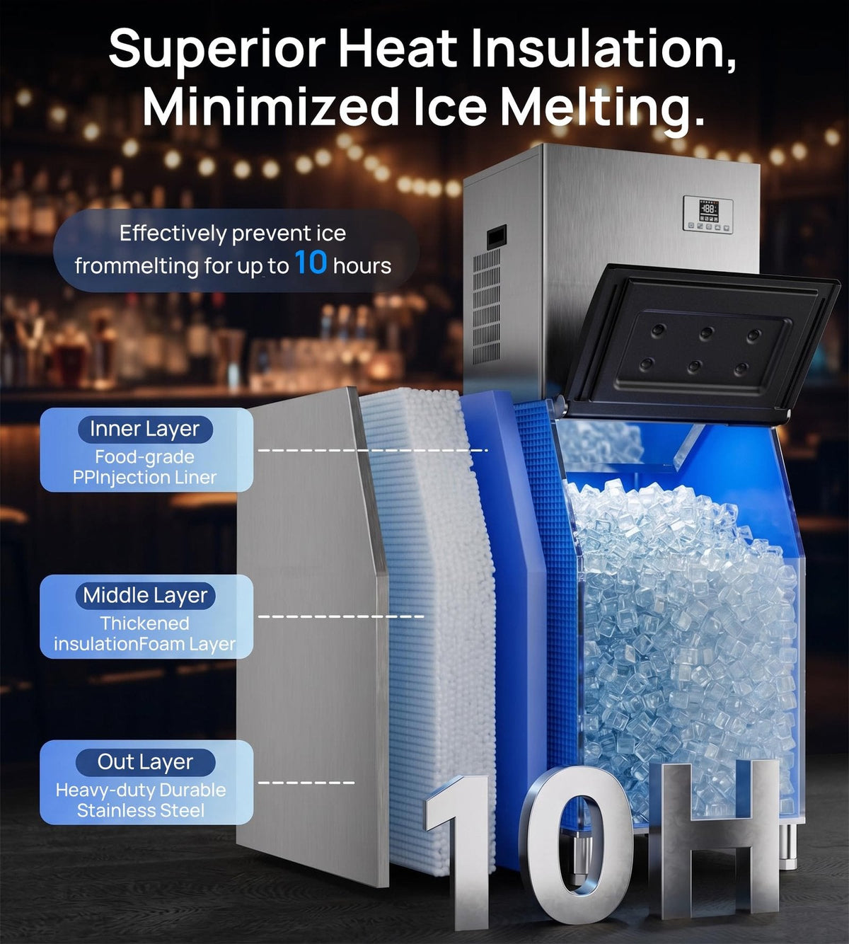 AKIRES 204.1 kg/24H Commercial Ice Maker AK-CIM-1560F Stainless Steel