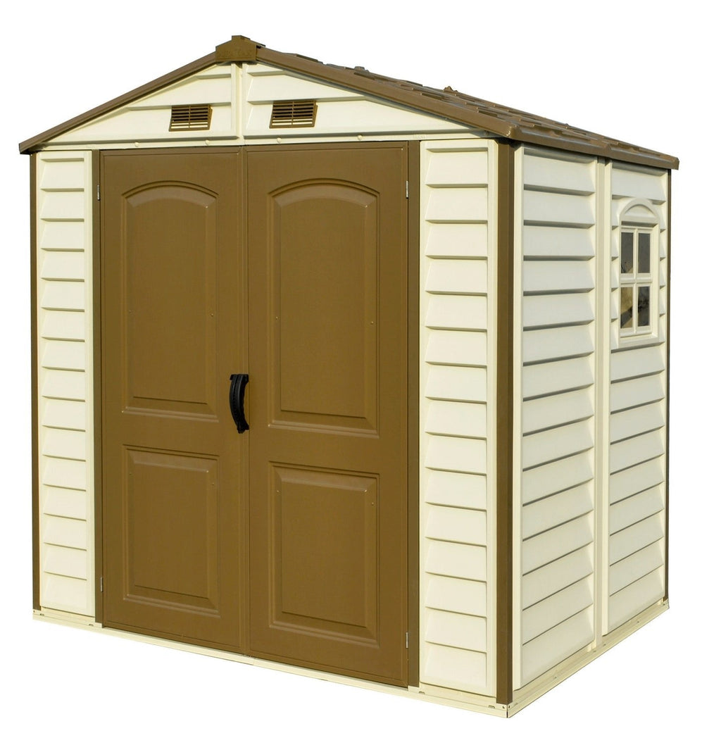 DuraMax StoreAll 2.4 x 1.8 m Outdoor Vinyl Storage Shed with Foundation Kit