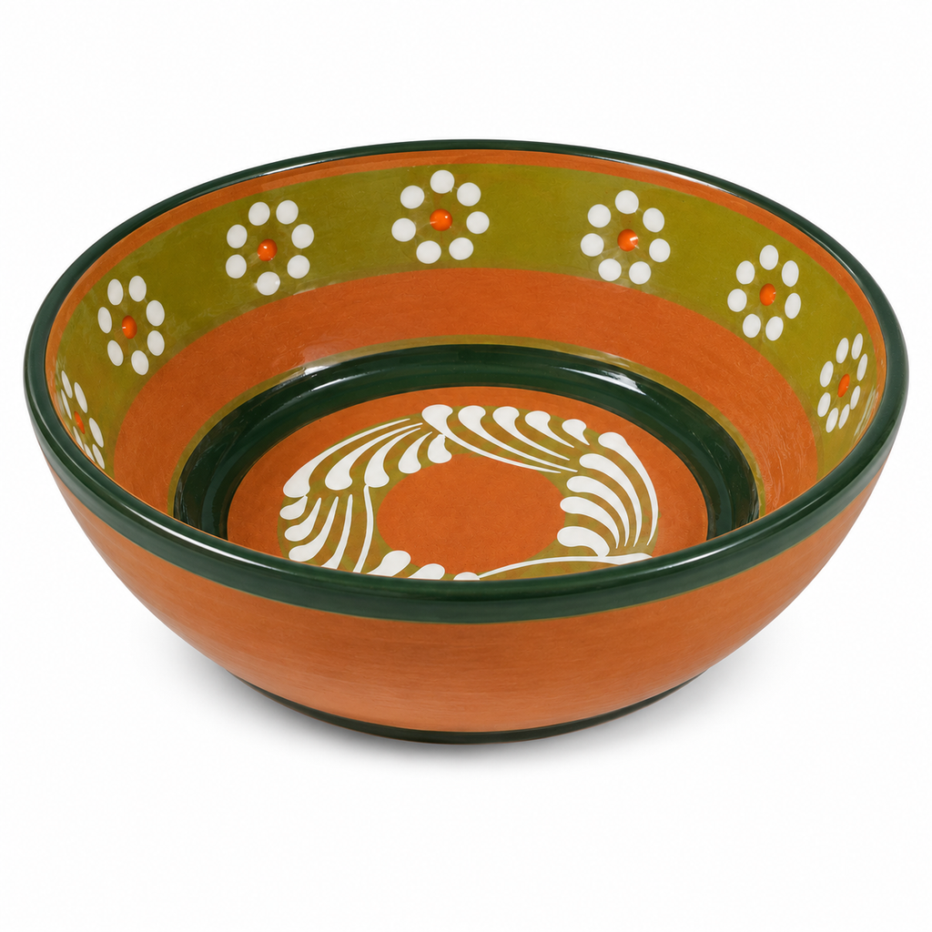 Mexican-Style Ceramic Serving Bowl 18 x 7 cm