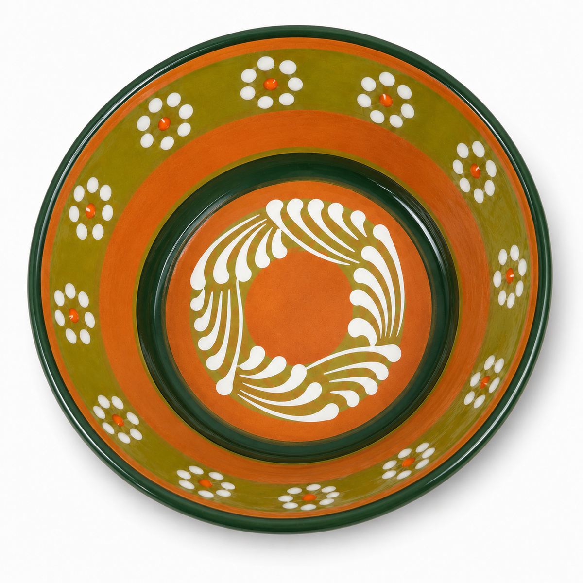 Mexican-Style Ceramic Serving Bowl 18 x 7 cm