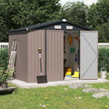 OC Orange-Casual 2.4 x 1.8 m Galvanized Steel Storage Shed Brown