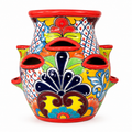 Handcrafted Mexican-Style Ceramic Flower Vase 25 x 30 cm