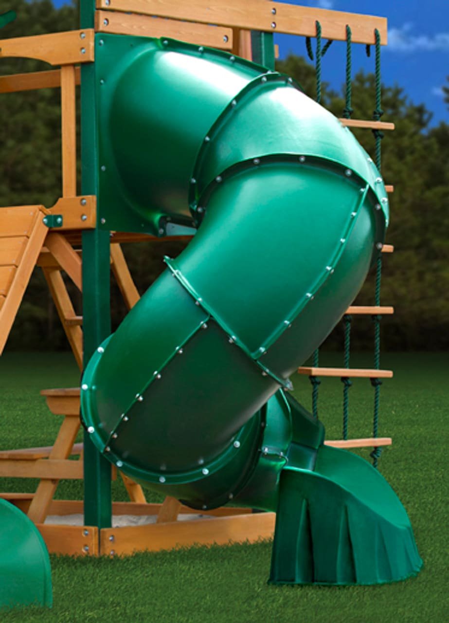 Gorilla Playsets Savannah II Wooden Swing Set with Slides and Clatter Bridge