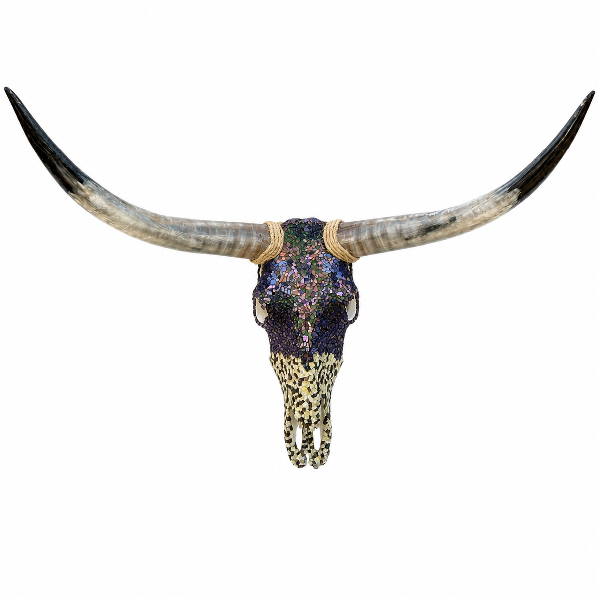 Decorative Mosaic Bull Skull Wall Decor 146 x 74 cm