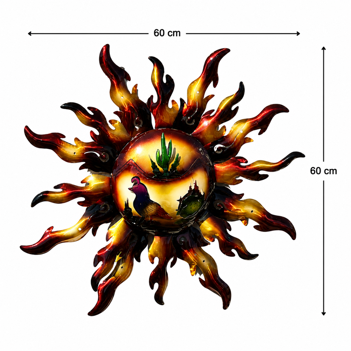 60 x 60 cm Southwestern Metal Sun Wall Decor