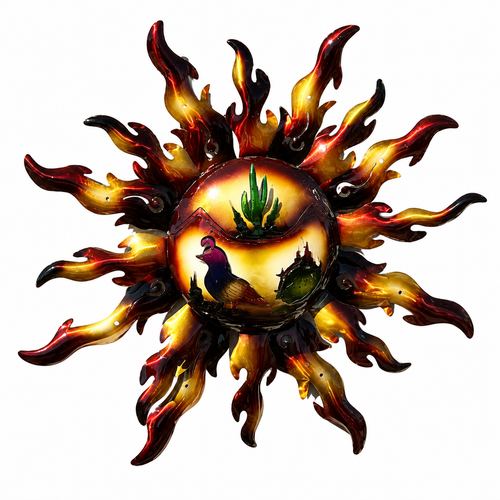 60 x 60 cm Southwestern Metal Sun Wall Decor